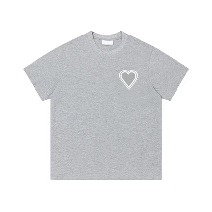 Cross-Border Am* Short-Sleeved Pure Cotton Embroidered Round Neck T-Shirt Summer Casual Loose Couple Wear Star Same Style Drop Shipping