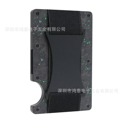 Cross-border Forged Carbon Pattern Card Holder RFID Metal Card Holder Red Forged Carbon Blue Forged Carbon Men's Minimalist Ultra-thin Wallet