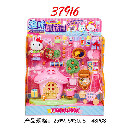 One-word pink rabbit kitchen refrigerator cake dessert shop girl simulation play house toys wholesale mini notebook