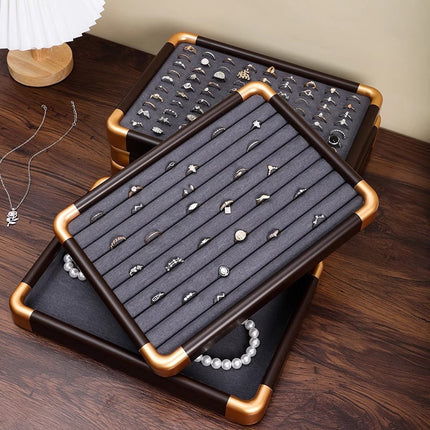 Light Luxury Gold Rounded Jewelry Display Tray for Jewelry, Necklace, and Ring Display