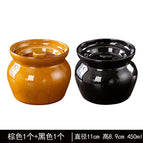 [brown + black] clay pot stewed soup stew pot