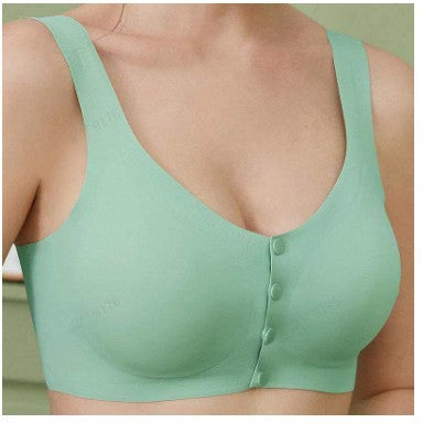 Plus size middle-aged and elderly mother's bra TikTok PDD live broadcast popular thin nursing front buckle lace underwear