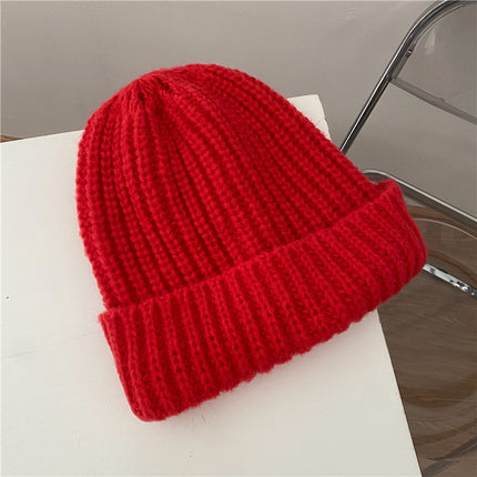Autumn and winter men's and women's same-style pile cap all-match big head circumference face small wool cap warm cold-proof pullover knitted cap tide