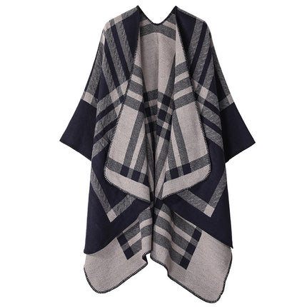 European and American plain striped warm Joker shawl outer autumn and winter office blanket imitation cashmere scarf in stock wholesale