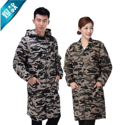 New camouflage long gown overalls men's overalls denim dustproof transport clothing Women's Printing labor protection clothing wear-resistant