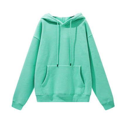 Men's Autumn and Winter 345g Pure Color Hoodie Thickeneded and Velvet Oversize Brushed Men's Hooded Sweatshirt Thickeneded and Warm