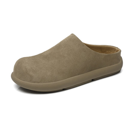 Little Potato Birkenstock Shoes Men's Slip-On Toe-Cap Half Slippers Slip-On Slip-Ons Commuter Retro Large-Toe Mule Shoes