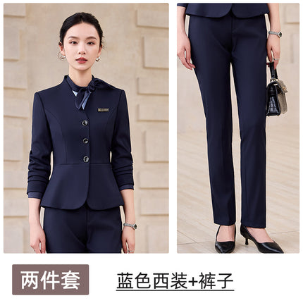 Gray Suit Suit for Women 2025 New Spring & Fall High-End Business Attire Formal Hotel Front Desk Manager Work Clothes