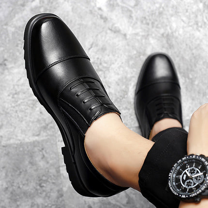 Cross-Border Casual Leather Shoes Youth Formal Shoes Security Professional Business Formal Leather Shoes Men's Slip-On Manufacturer Foreign Trade
