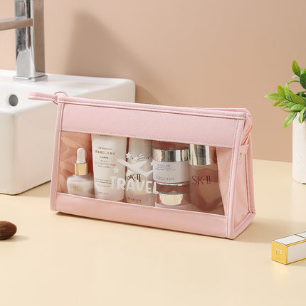 Transparent PVC Wash Bag Portable Shoulder Dry and Wet Separate Bag Swimming Fitness Bath Bag Waterproof Makeup Storage Bag
