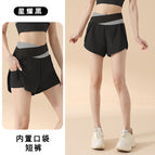 Colorblock star black [fake two-piece shorts] / S