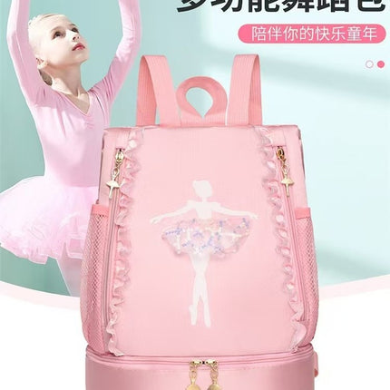Fashion New Dance Bag Children's Dance Backpack Shoulder Dance Backpack Girls Dance Bag Large-capacity Bag Printed