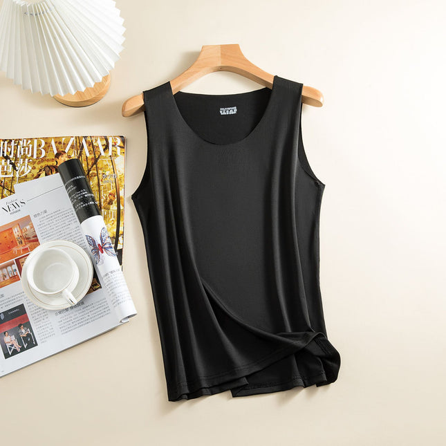 Double-sided brushed faux velvet seamless women's fleece-lined thickened patch thermal vest bottoming autumn and winter plus size all-matching