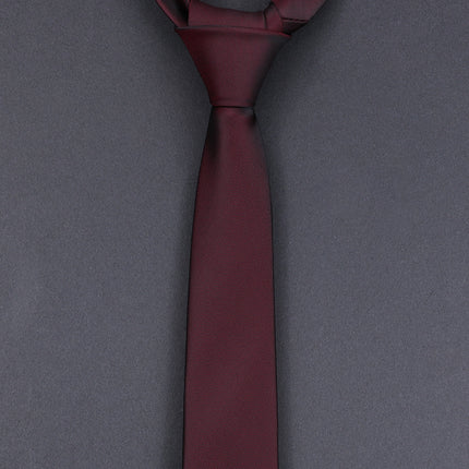 Burgundy Groom Wedding Burgundy Groomsman Formal Business Zipper Knot-Free Men's Tie Wedding