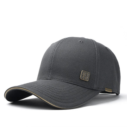 Baseball Cap for Men, New Spring/Summer Trendy Korean Style Embroidered Versatile Hard-Brimmed Large Brim Sun Protection Visor Cap