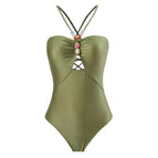Green one-piece swimsuit / S
