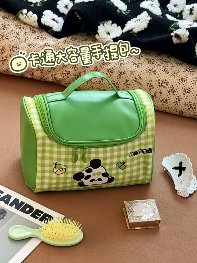 Cute Satchel Cosmetic Bag for Women, Satchel Large Capacity 2025 New Partition Cosmetics Bag, Travel Toiletry Bag