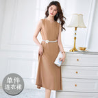Khaki dress + belt / S