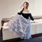 Grey / M (17 rows of skirt length 85cm wide)
