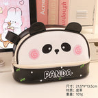 Black-blush panda pu pencil case