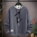 Round neck sweatshirt triangle gray / (s size) weight 70-85