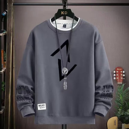 Spring and Autumn New Sweatshirt Men's Loose Trendy Brand Youth Student Long-Sleeved Bottoming Shirt Couple Wear Round Neck Top