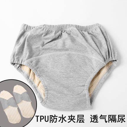 Men and women cotton breathable moisture-proof bed adult urine-proof underwear incontinence care washable elderly briefs in stock wholesale