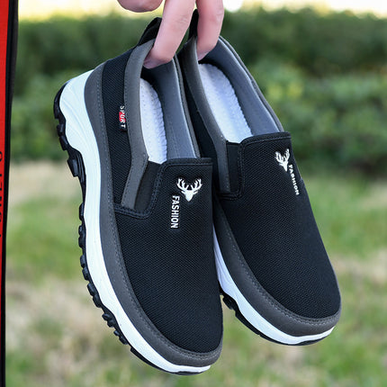Old Beijing cloth shoes men's breathable soft bottom non-slip shoes tendon bottom men's shoes slip-on canvas work shoes casual shoes
