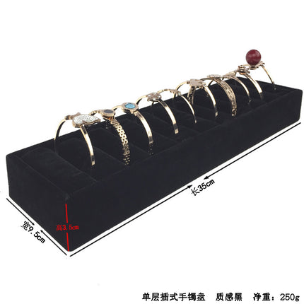 Black High-End Three-Layer Bracelet Display Bracelet Rack Jewelry Tray Ring Earrings Storage Rack Props
