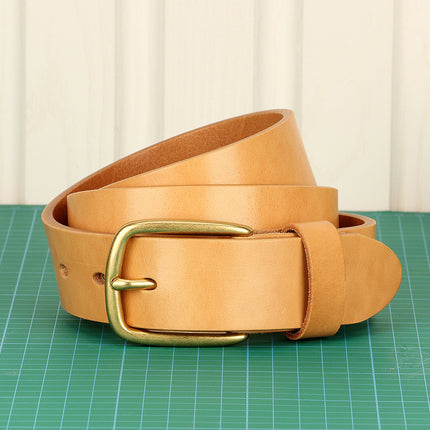 5mm Thickened Genuine Leather Men's Belt Top Layer Cowhide Genuine Belt Vegetable Tanning Top Layer Cowhide Copper Buckle Belt