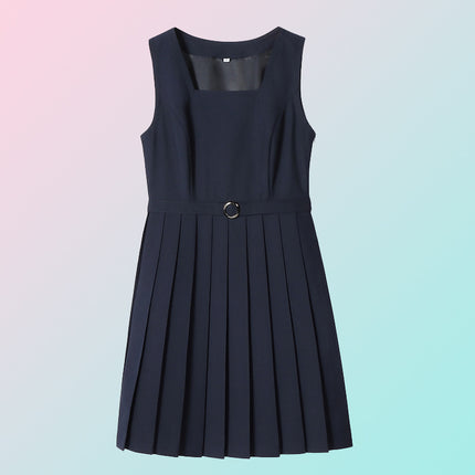 Original Spring and Summer Vest Dress Suit British College Dress Sleeveless Student Class Uniform School Uniform Work Clothing Versatile Women's Skirt