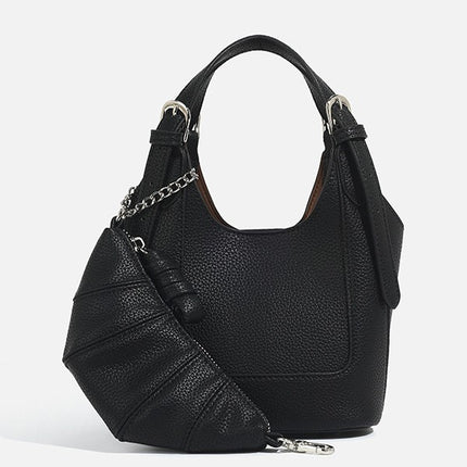 PU Lychee Bucket Bag Women / Sac Seau Litchi PU Femme