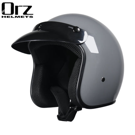 Cross-border retro helmet personality men's and women's leather helmet electric car helmet 3/4 summer helmet half helmet scooter four seasons universal