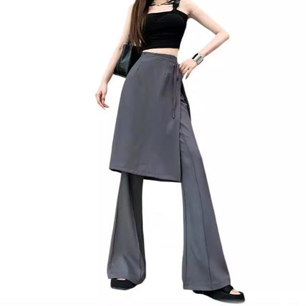 Korean Style High Waist Design Sense Dress Pants Detachable Fart Curtain Culottes Loose Wide Leg Fashionable Casual Trousers for Children