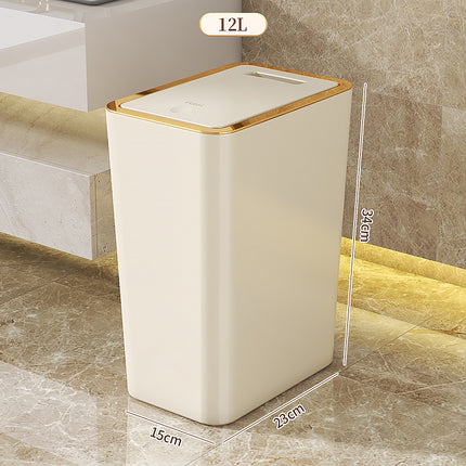 Trash Can Household Toilet High-End Kitchen Bathroom Storage Bucket Push-Type Bedroom Living Room Large Trash Can