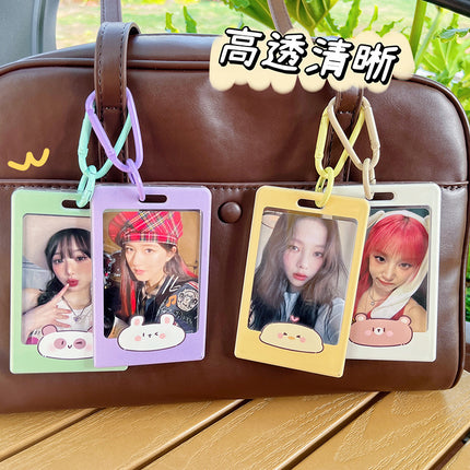 Cute Transparent Card Case Instagram Style Star-chasing Campus Meal Card Protective Case with Lanyard Bus Subway Star Card Pendant