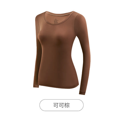 22199 Fall/Winter Bose Women's Ultra-thin Long-sleeved Non-marking Crewneck Bottoming Autumn Clothes suit for Warm Skin-beautifying Underwear