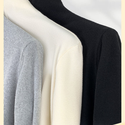 Super Slimming tight waist slimming half turtleneck long sleeve T-shirt hot girl top split brushed pit bottoming shirt for women
