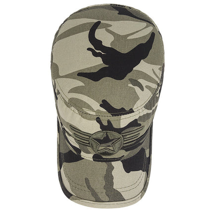 Spring and Summer New Fashion All-match Hat Men's Outdoor Cotton Sunshade Camouflage Flat Hat Sports Casual Sunscreen Hat