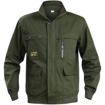 Work Clothes Jacket Men's Spring and Autumn Thickened Anti-scalding Wear-resistant Electric Welding Overalls Auto Repair Site Labor Protection Clothing Overalls