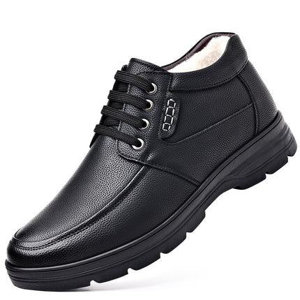 Wholesale [First Layer Cowhide] Cotton Shoes Men's Winter Plus Velvet Wool Dad Boots Casual High-Top Shoes Anti-Ski Boots