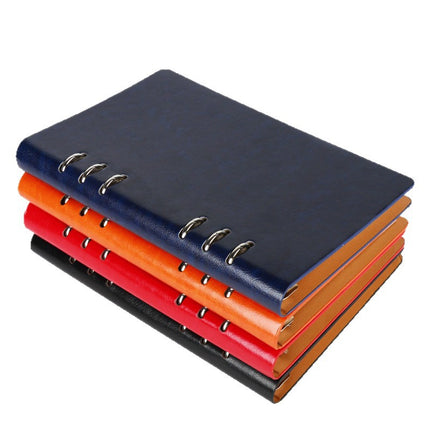 A5 Loose-Leaf Notebook Leather Pu Creative Hollow-Out 6-Hole Business Office Casual Notepad Thickened Hollow-Out Design