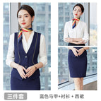 Women-blue vest + shirt + Western skirt 1 / S