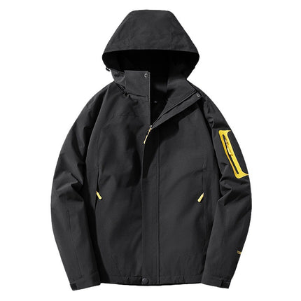 Sports Outdoor Jacket Autumn and Winter Windproof Warm Removable Cap Mountaineering Suit Couple Men and Women Thin Cross-border Coat