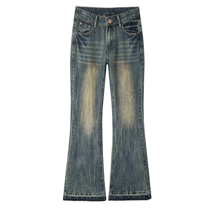 Vintage Micro-La Jeans Women's 2025 New Washed Nostalgic Spice Girls Low Waist Slim-Fit Slimming Horn Mop Pants