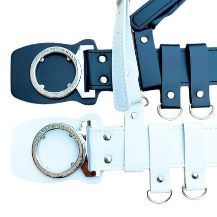 Security Guard Belt, Armed Cross-Body Duty Belt, Security Workwear Accessories, Leather Belt, Wide Belt for Men