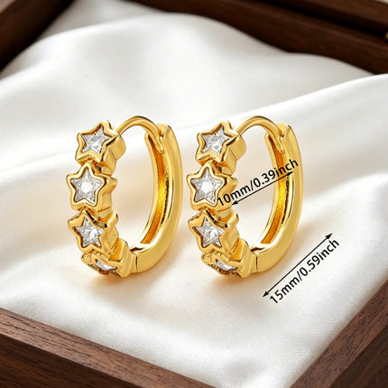 European and American Niche Earrings Design Light Luxury High-End Earrings for Women Summer Simple and Versatile Copper Gold-Plated Earrings Wholesale