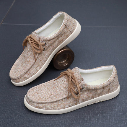 Black Linen Men's Shoes 2025 New Spring and Autumn Men's Beanie Canvas Shoes Deodorant Breathable Casual Old Beijing Cloth Shoes
