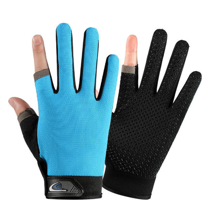 Exposed Two-Finger Fishing Gloves Men's Outdoor Sunscreen Non-Slip Cycling Luya Breathable Touch Screen Thin Sports Cycling Gloves