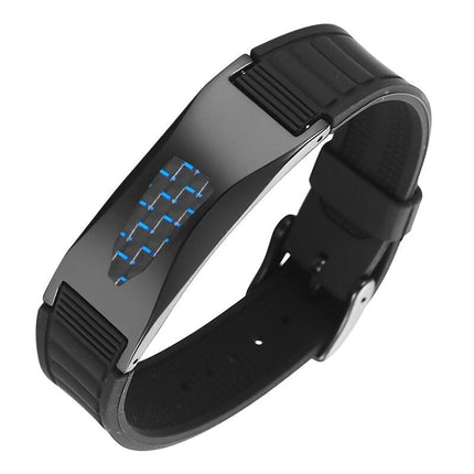 Europe, America, Japan and Korea inlaid carbon fiber stainless steel titanium steel curved brand silicone bracelet bracelet bracelet